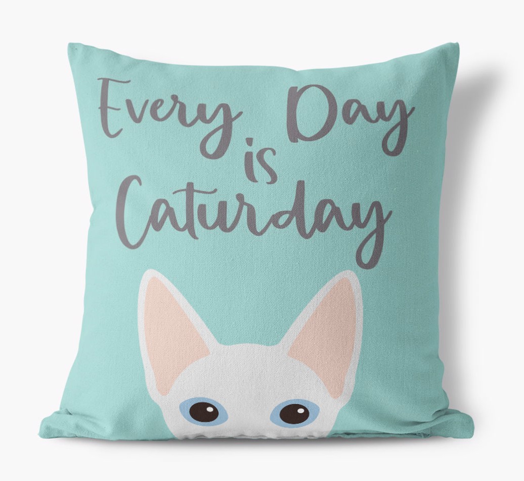 Everyday is Caturday: Personalised {breedCommonName} Canvas Cushion