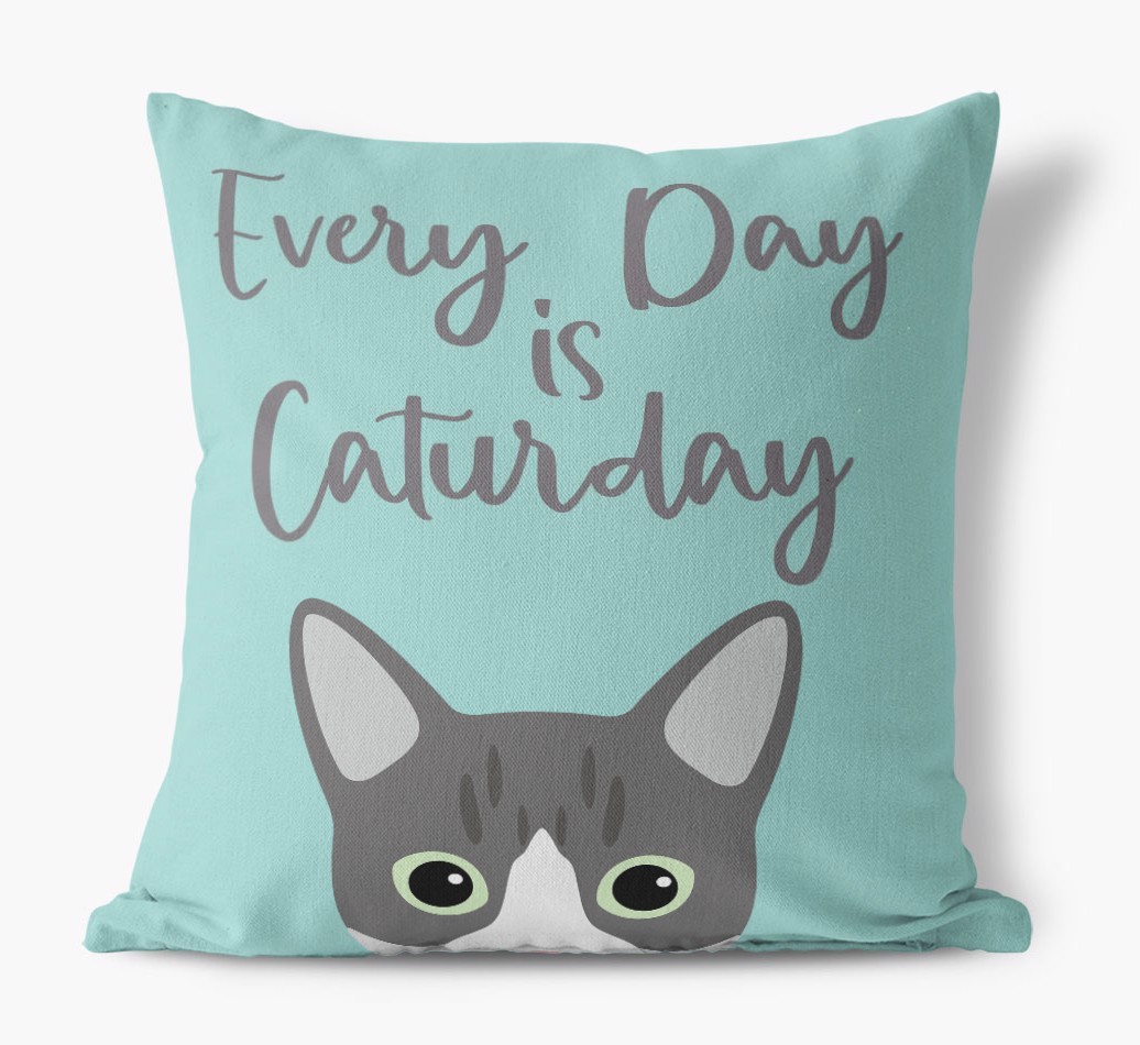 Everyday is Caturday: Personalised {breedCommonName} Canvas Cushion