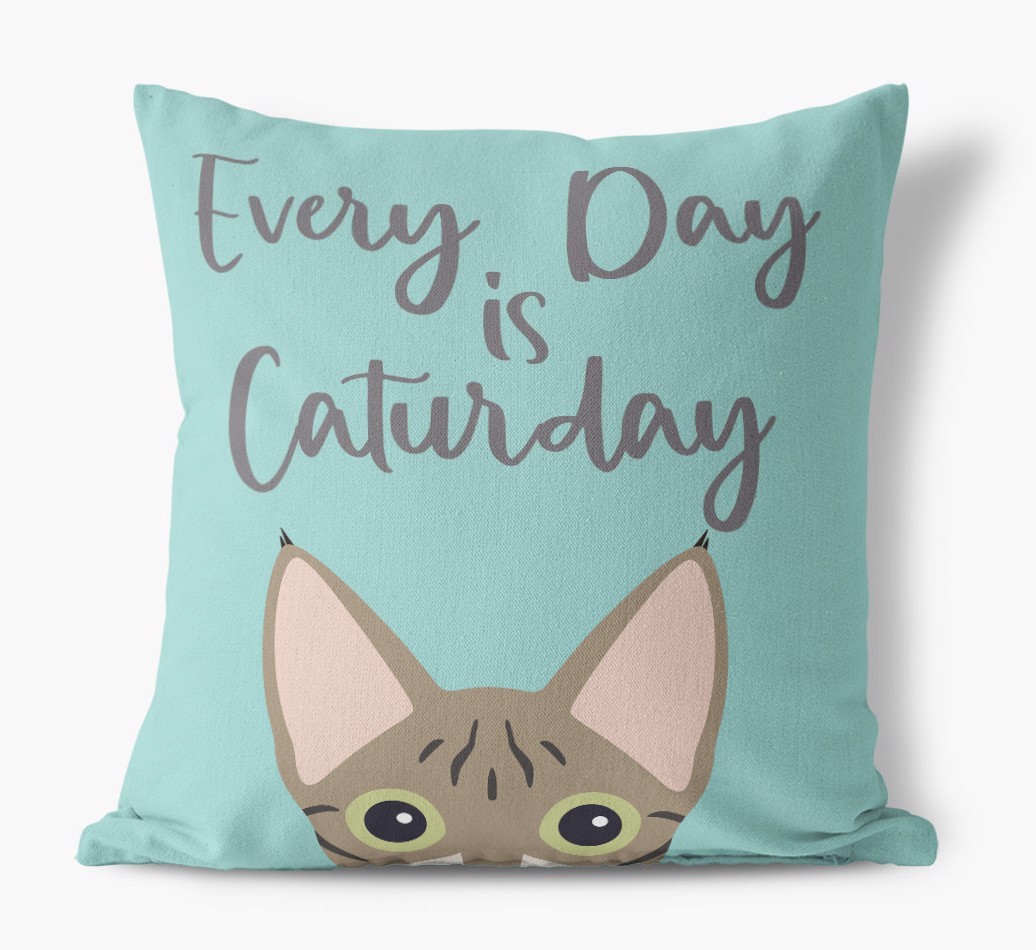 Everyday is Caturday: Personalised {breedCommonName} Canvas Cushion