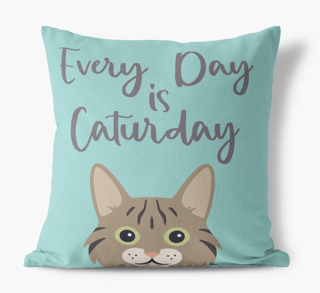 Everyday is Caturday: Personalised {breedCommonName} Canvas Cushion