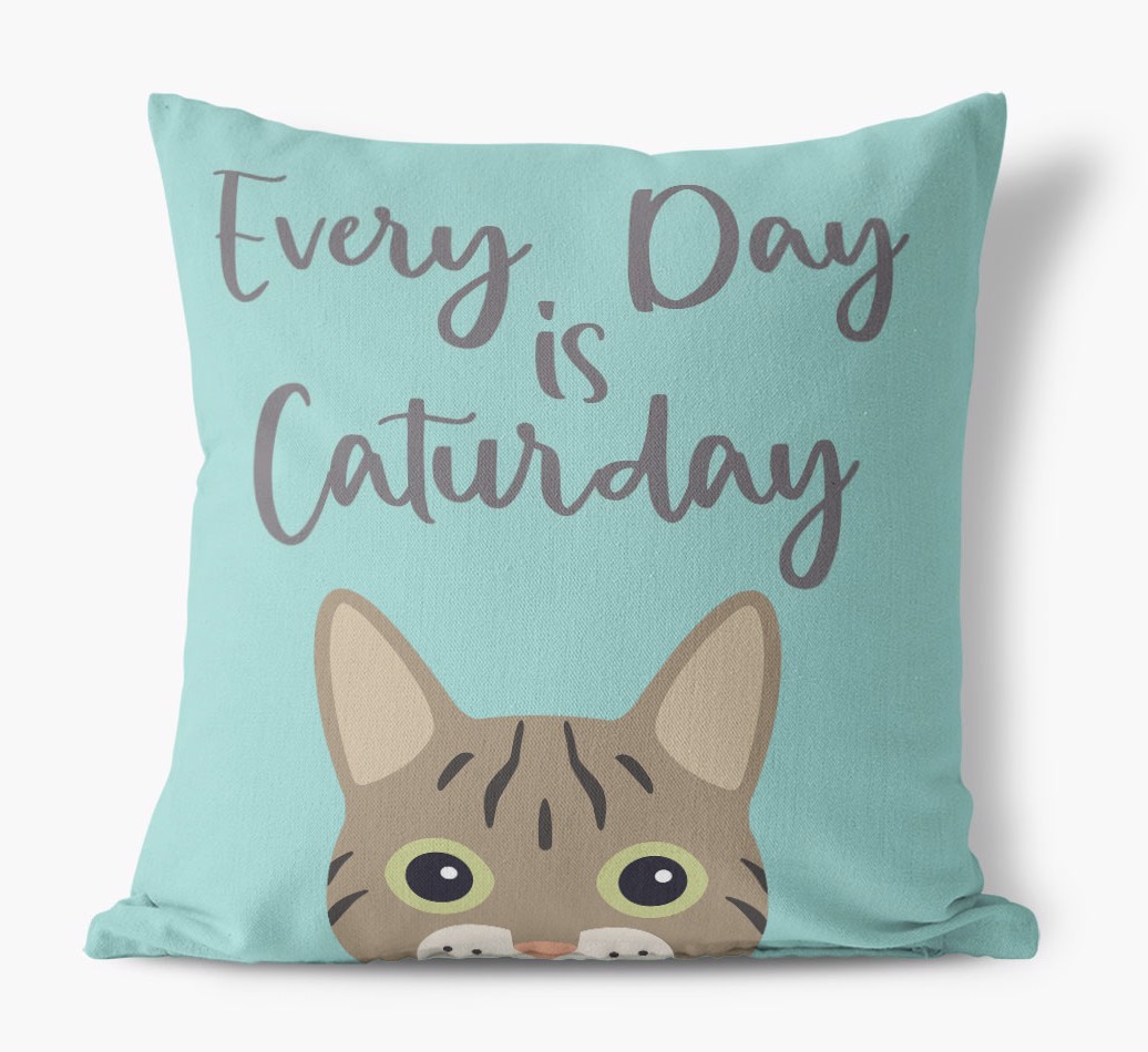 Everyday is Caturday: Personalised {breedCommonName} Canvas Cushion