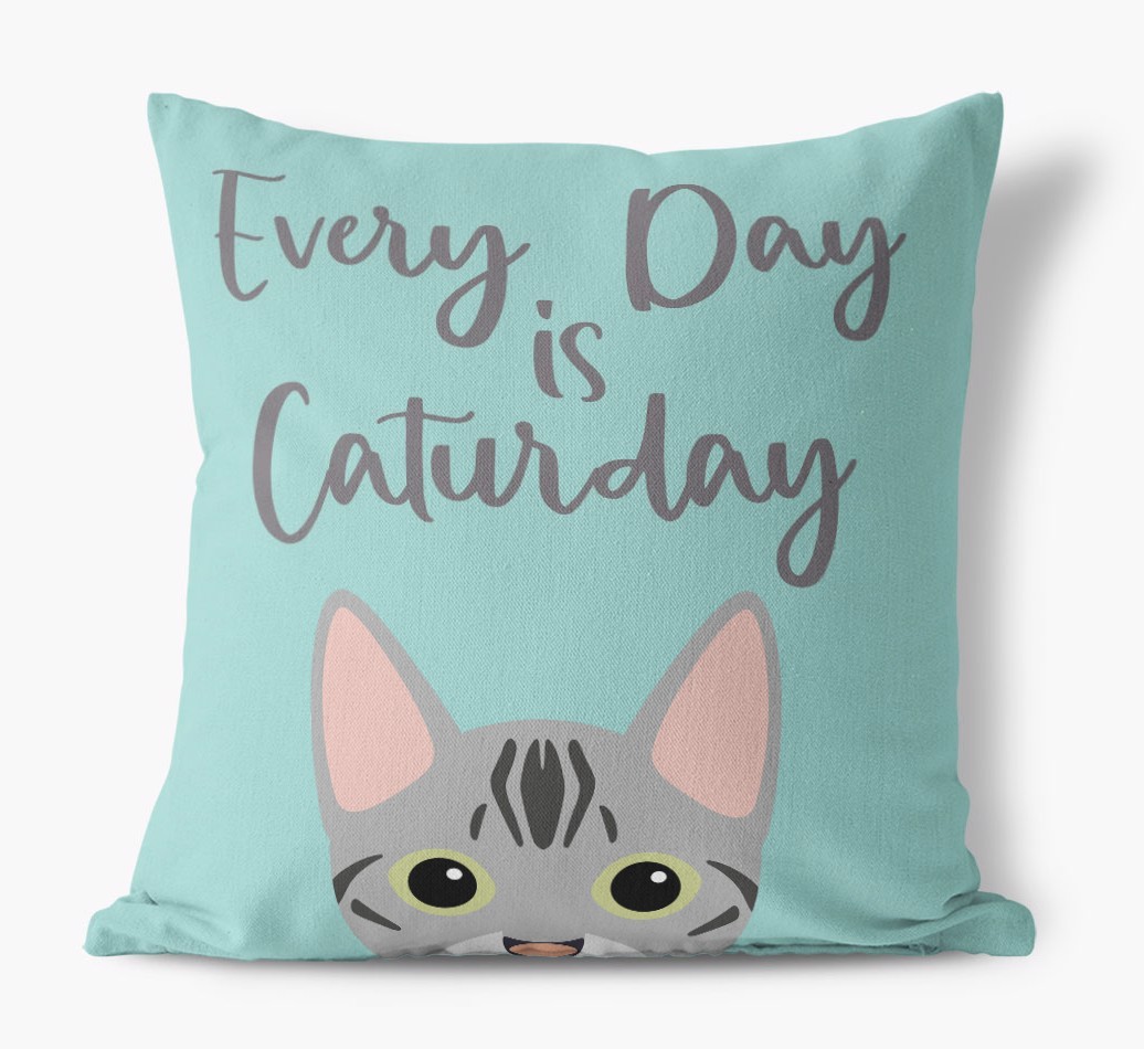 Everyday is Caturday: Personalised {breedCommonName} Canvas Cushion