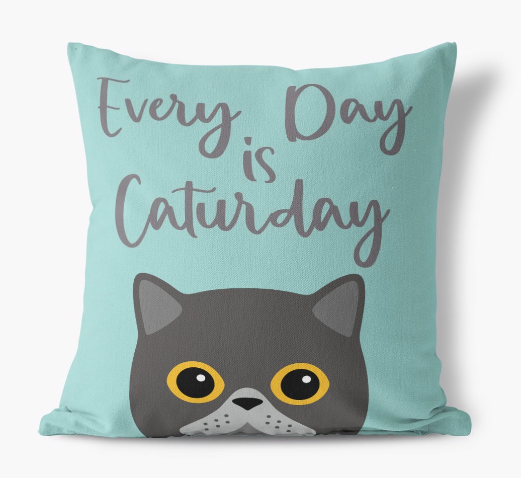 Everyday is Caturday: Personalised {breedCommonName} Canvas Cushion