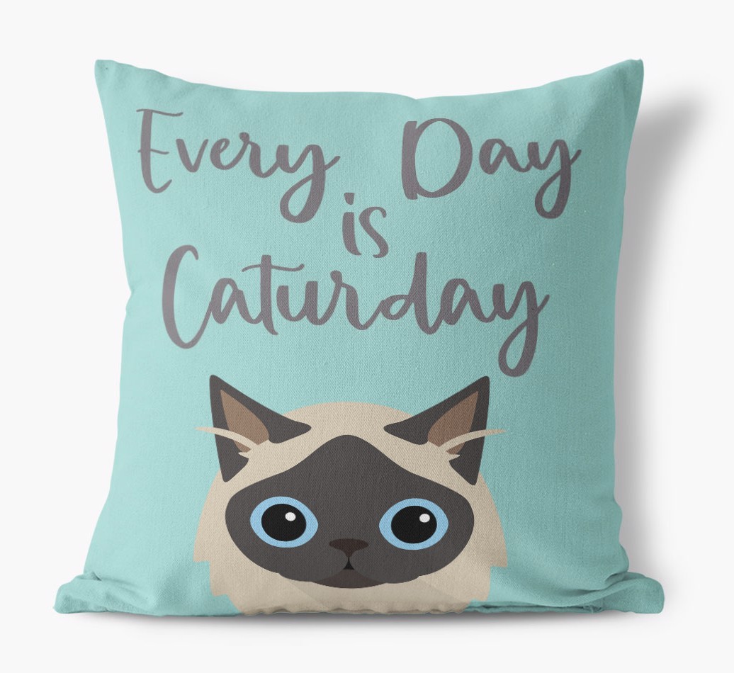 Everyday is Caturday: Personalised {breedCommonName} Canvas Cushion