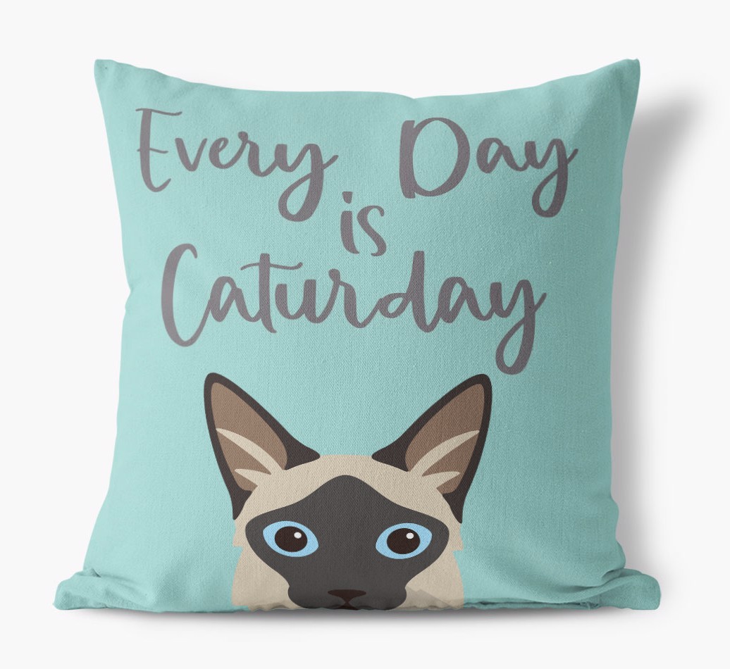 Everyday is Caturday: Personalised {breedCommonName} Canvas Cushion