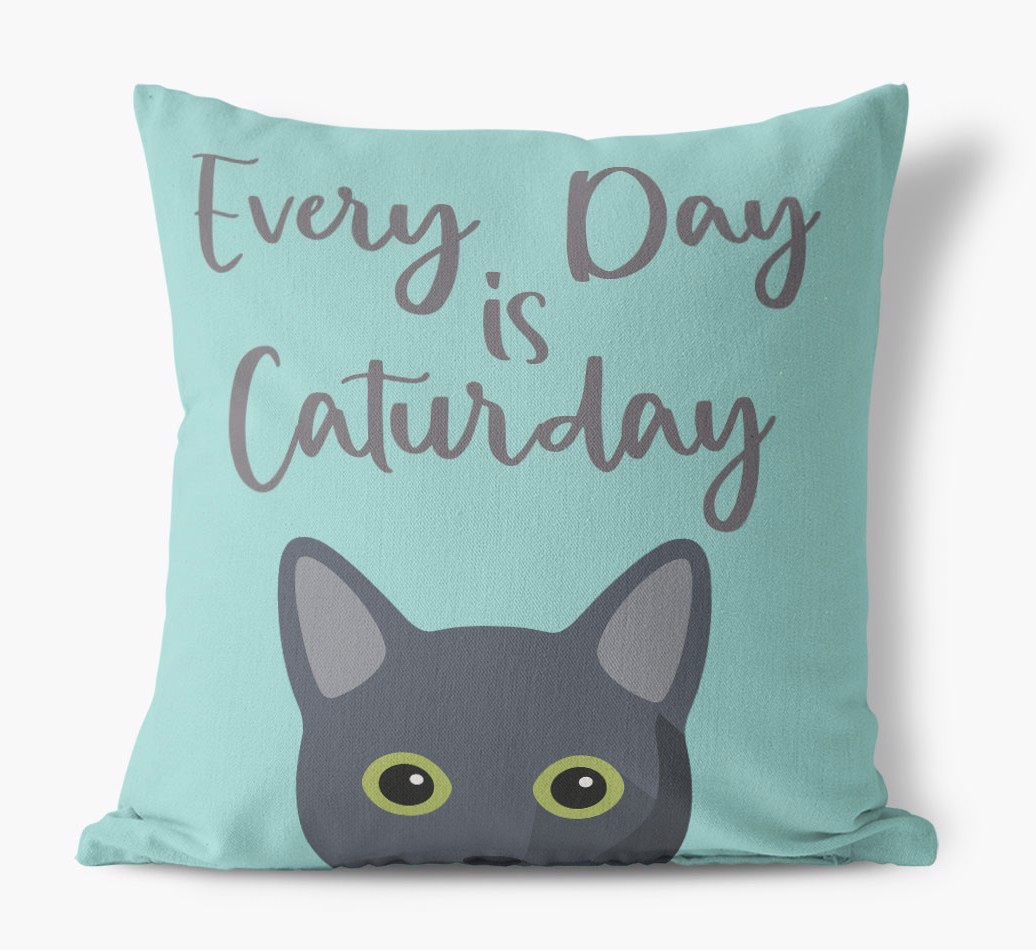 Everyday is Caturday: Personalised {breedCommonName} Canvas Cushion