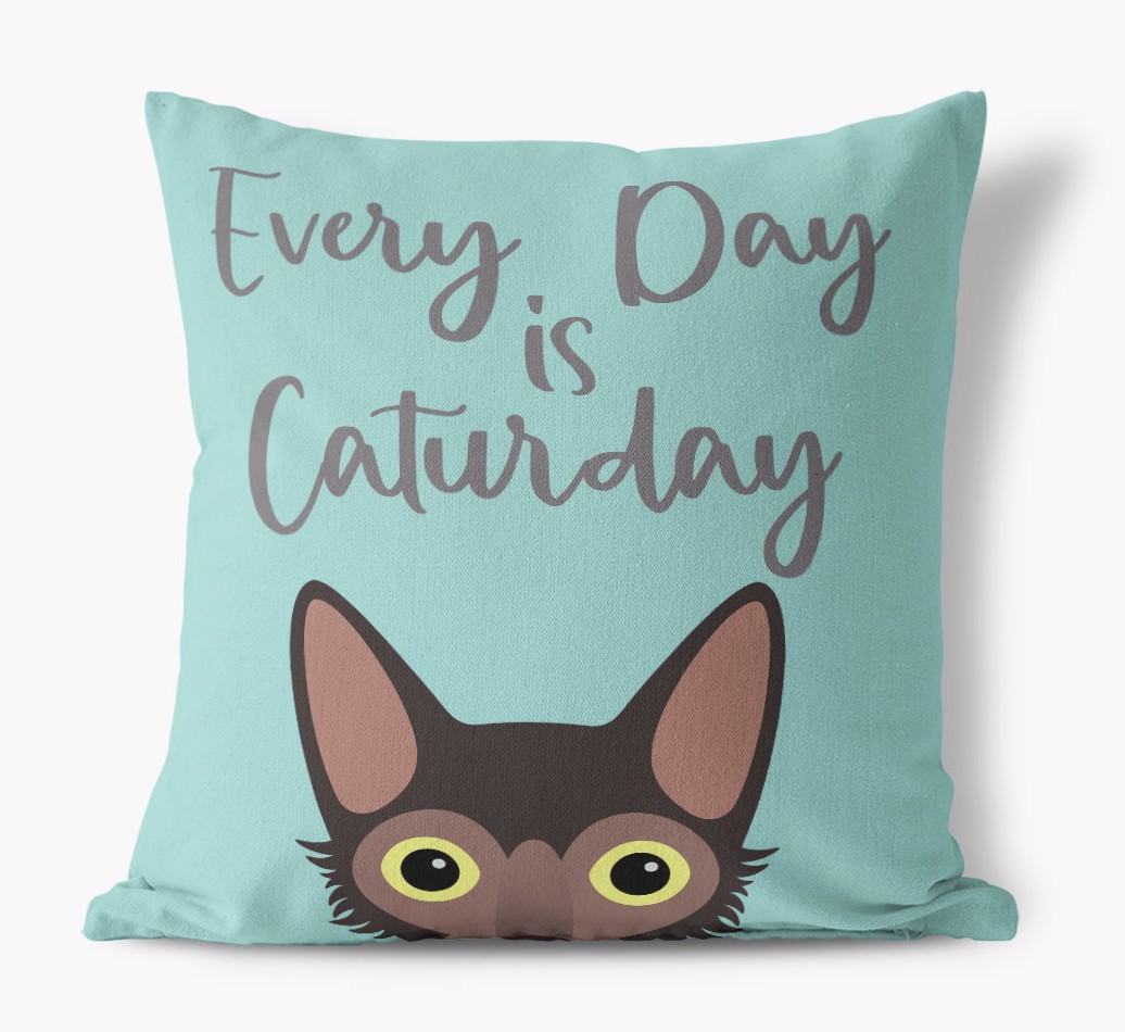 Everyday is Caturday: Personalised {breedCommonName} Canvas Cushion