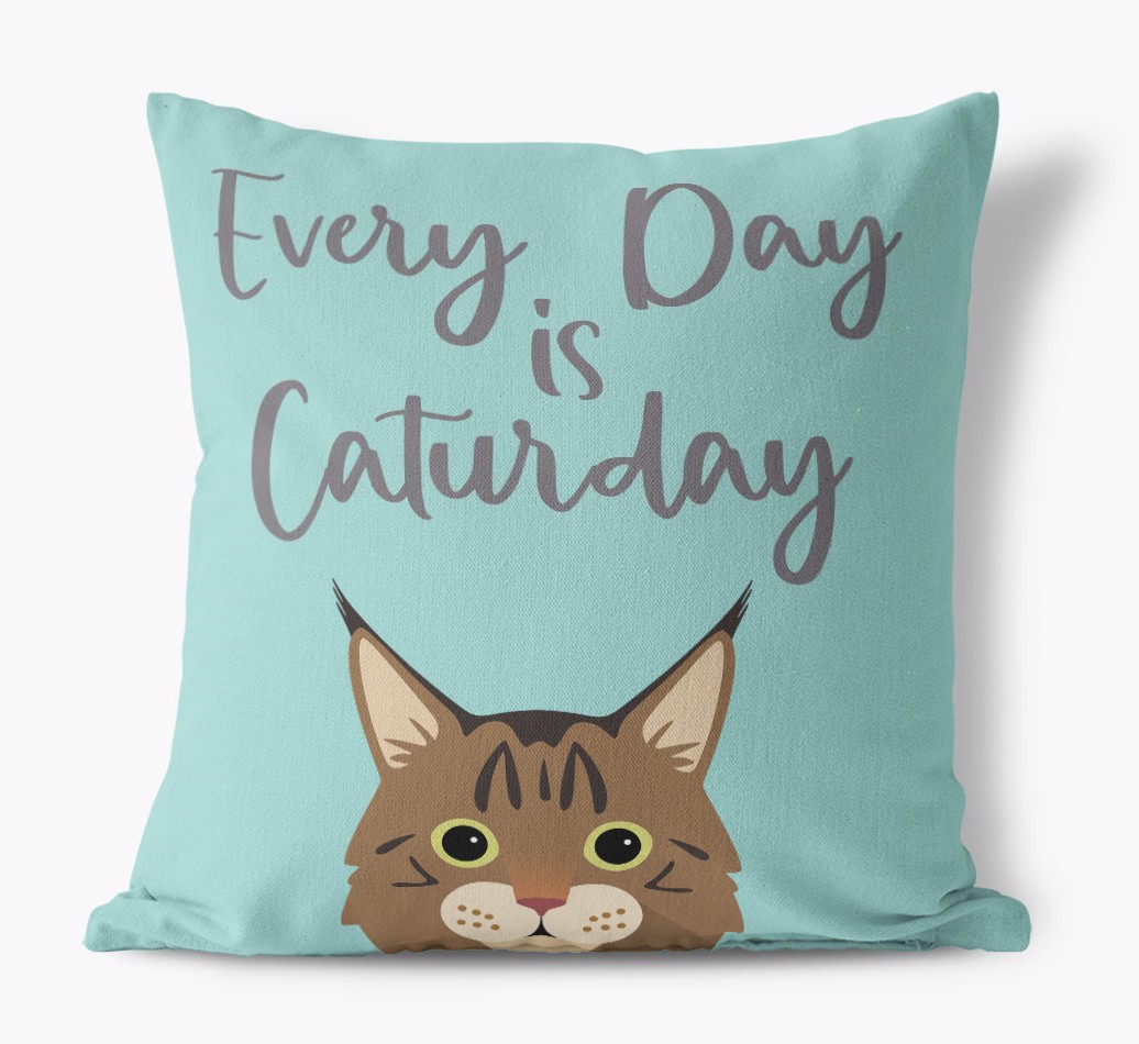 Everyday is Caturday: Personalised {breedCommonName} Canvas Cushion
