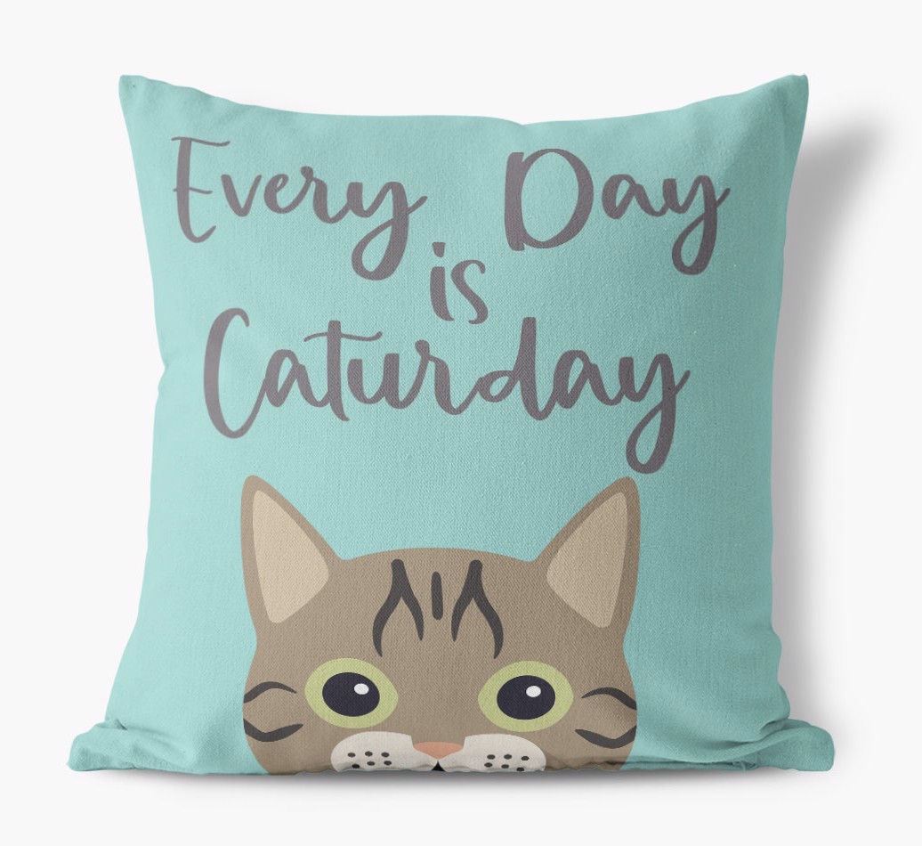 Everyday is Caturday: Personalised {breedCommonName} Canvas Cushion