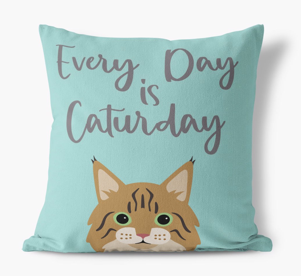 Everyday is Caturday: Personalised {breedCommonName} Canvas Cushion
