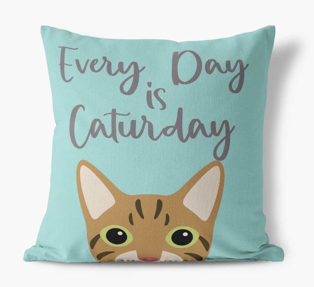 Everyday is Caturday: Personalised {breedCommonName} Canvas Cushion