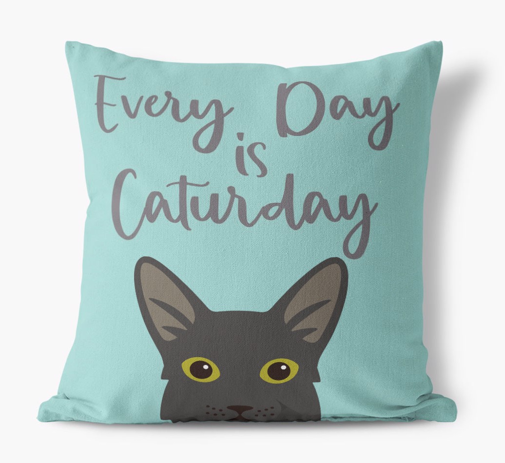 Everyday is Caturday: Personalised {breedCommonName} Canvas Cushion