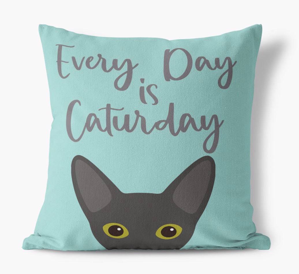 Everyday is Caturday: Personalised {breedCommonName} Canvas Cushion