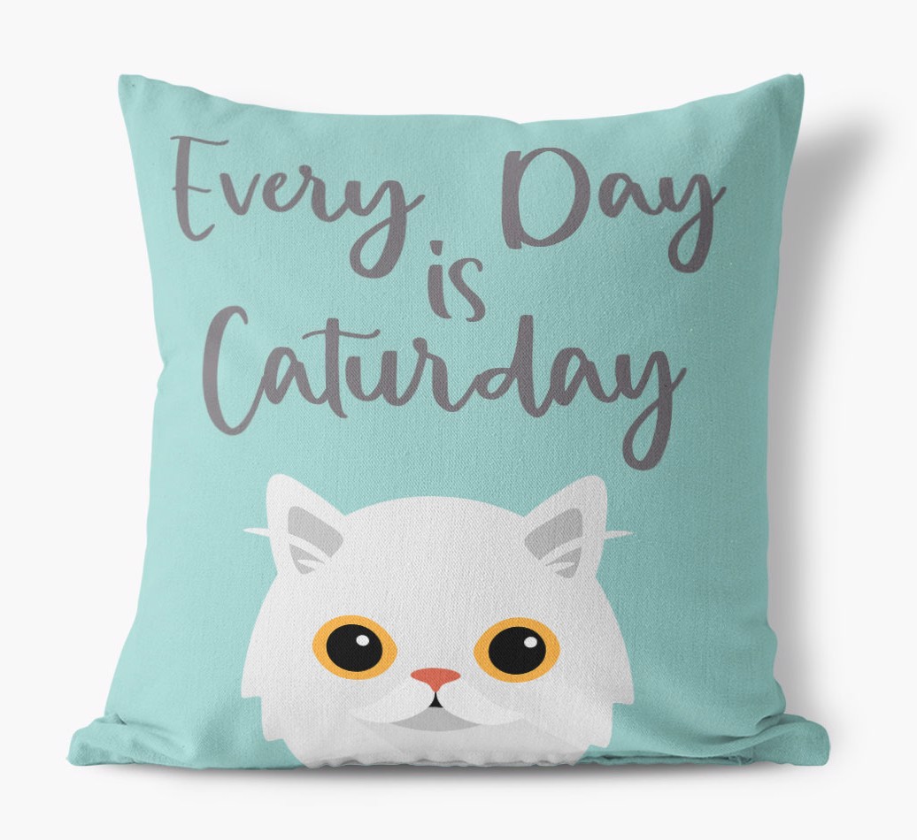 Everyday is Caturday: Personalised {breedCommonName} Canvas Cushion