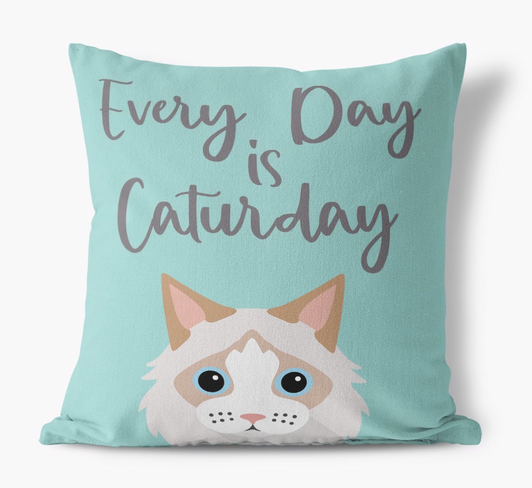 Everyday is Caturday: Personalised {breedCommonName} Canvas Cushion