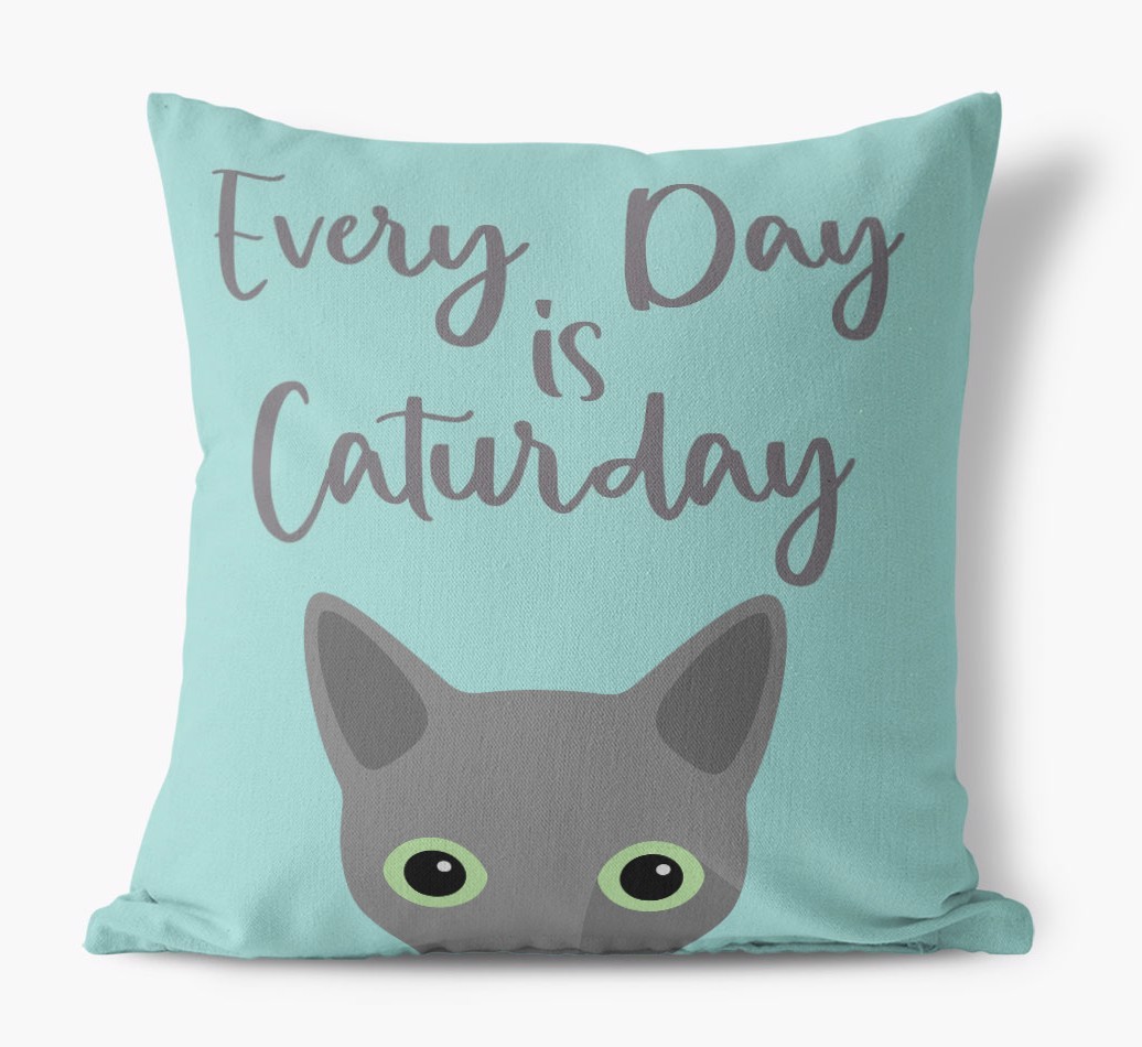 Everyday is Caturday: Personalised {breedCommonName} Canvas Cushion