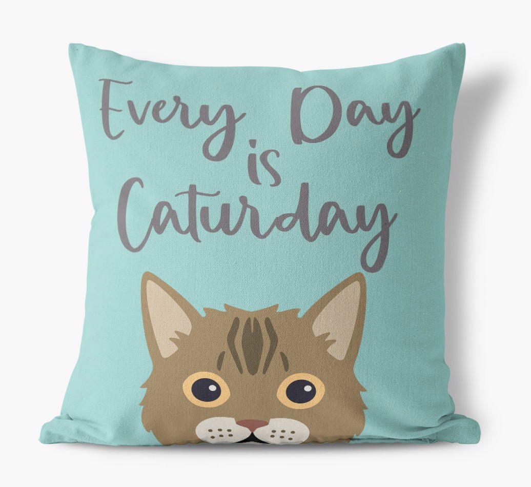 Everyday is Caturday: Personalised {breedCommonName} Canvas Cushion