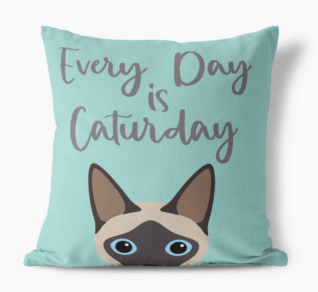Everyday is Caturday: Personalised {breedCommonName} Canvas Cushion