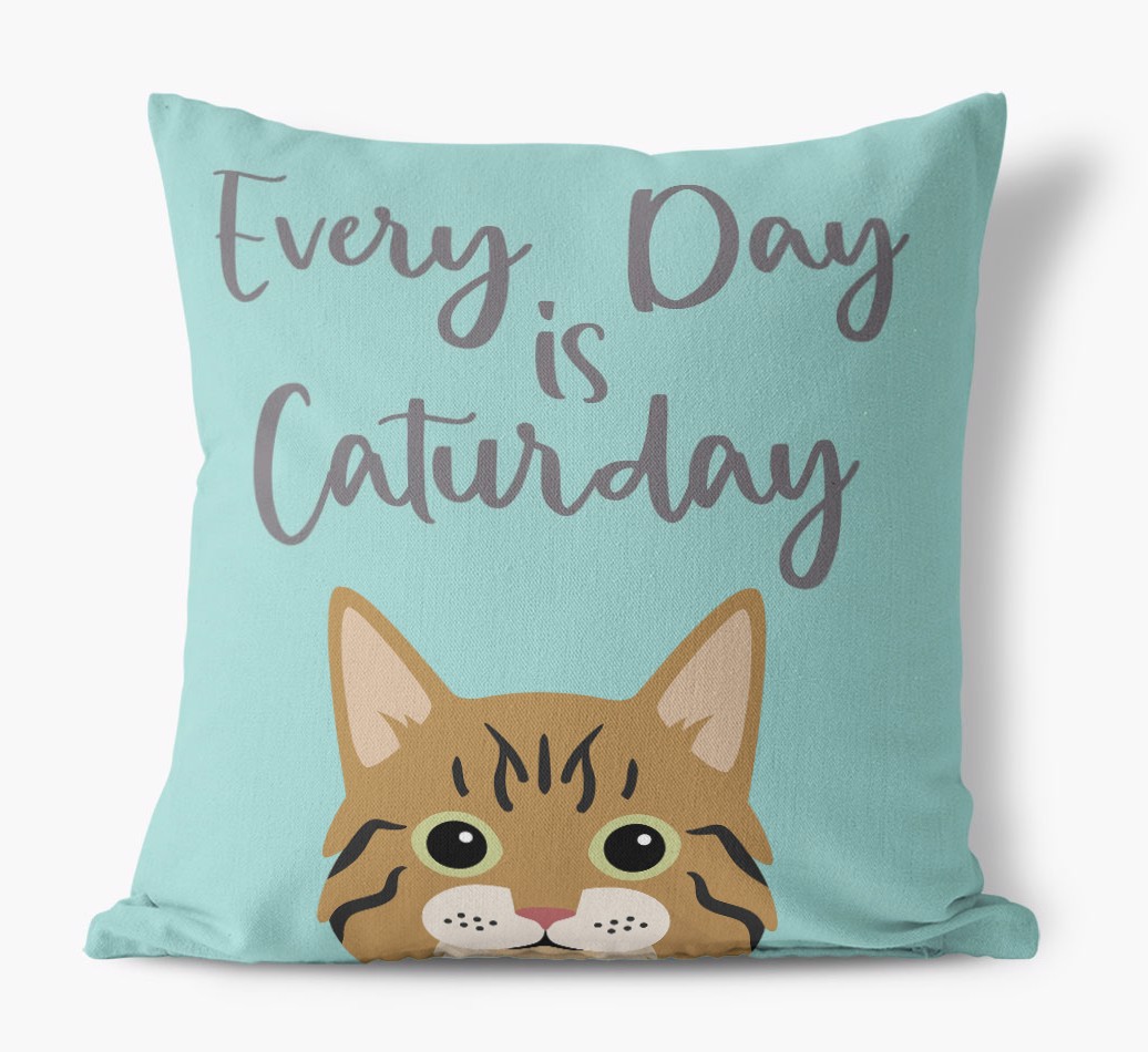 Everyday is Caturday: Personalised {breedCommonName} Canvas Cushion