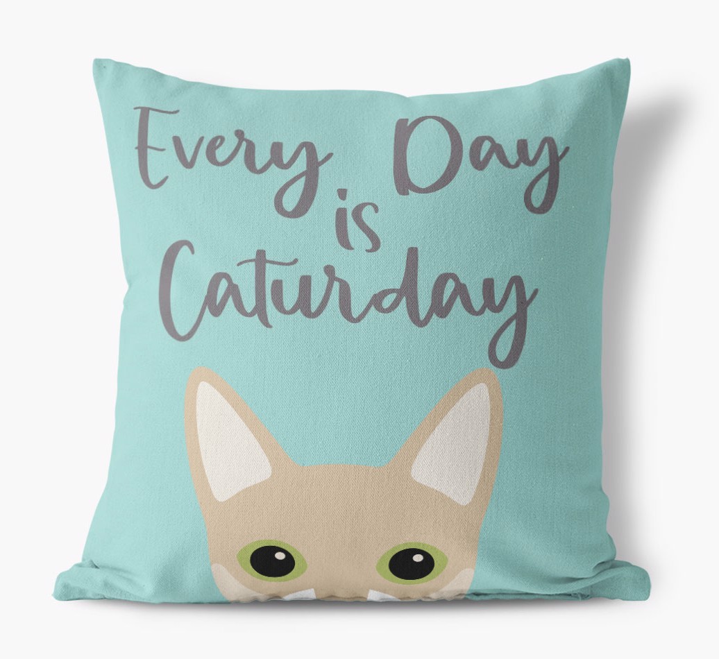 Everyday is Caturday: Personalised {breedCommonName} Canvas Cushion