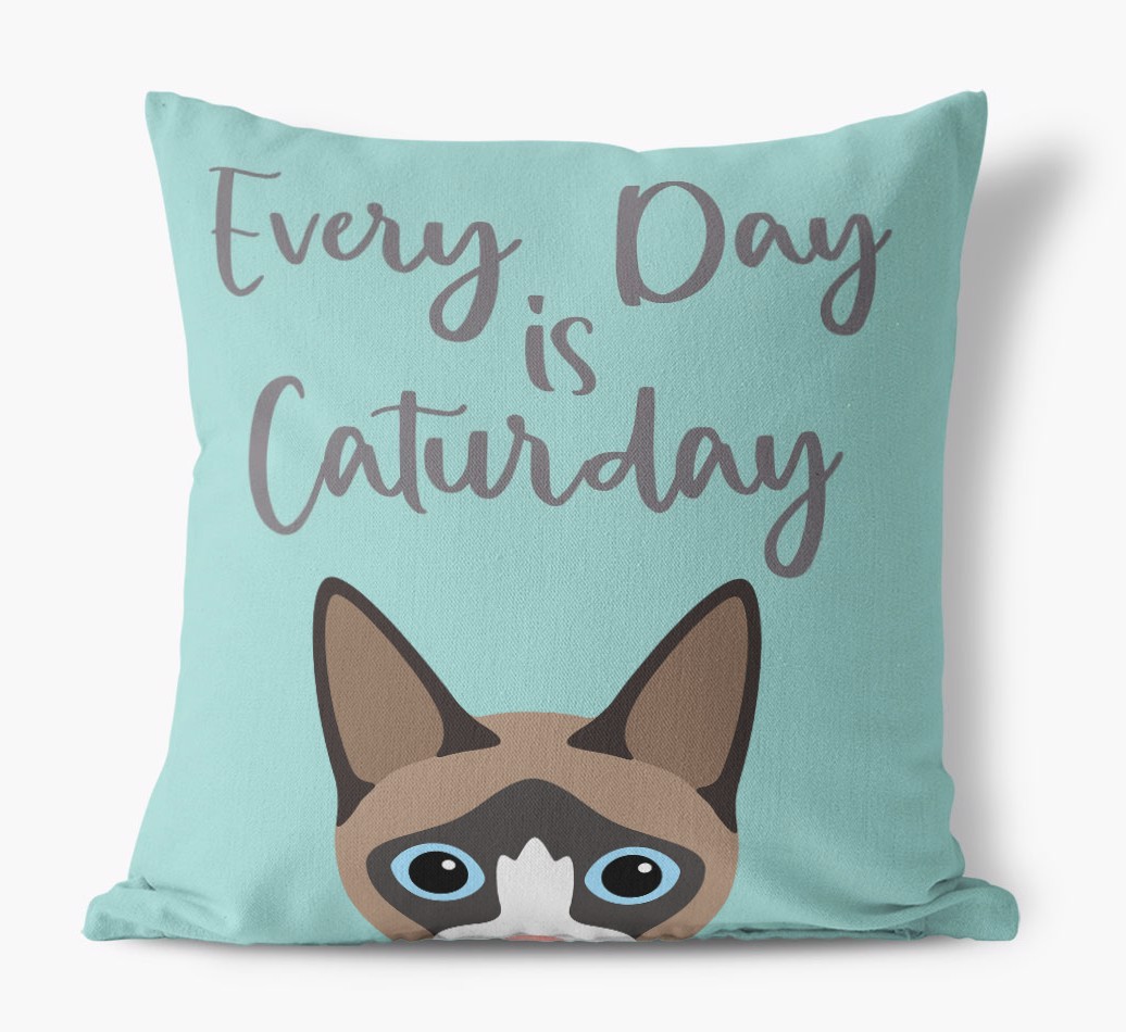 Everyday is Caturday: Personalised {breedCommonName} Canvas Cushion