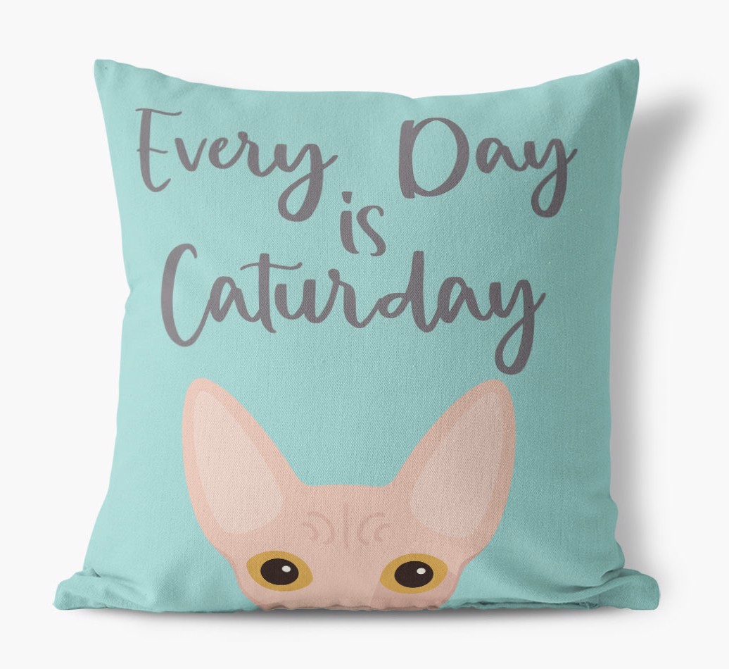 Everyday is Caturday: Personalised {breedCommonName} Canvas Cushion
