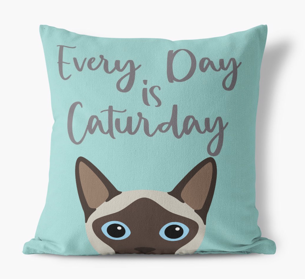 Everyday is Caturday: Personalised {breedCommonName} Canvas Cushion