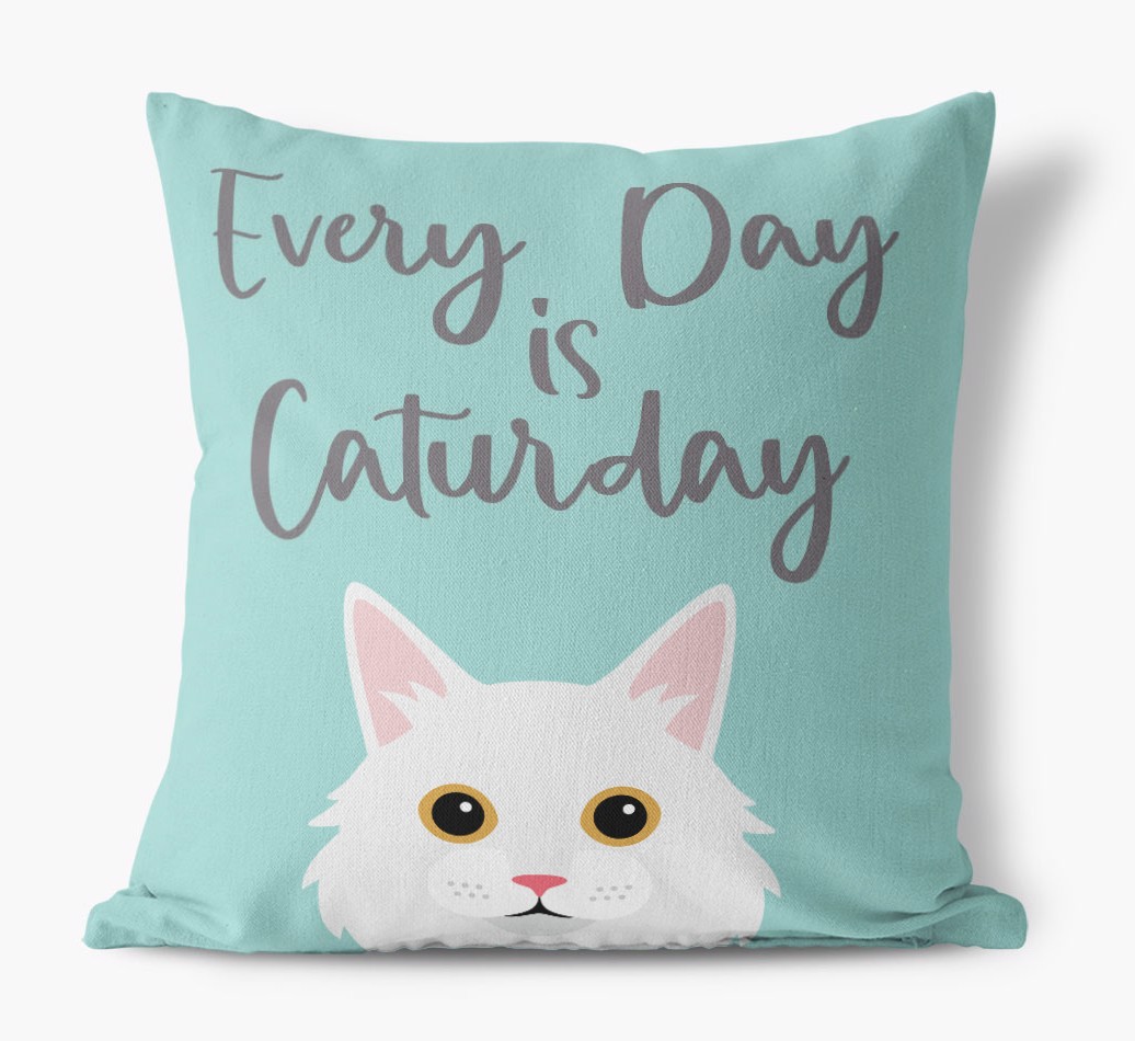 Everyday is Caturday: Personalised {breedCommonName} Canvas Cushion
