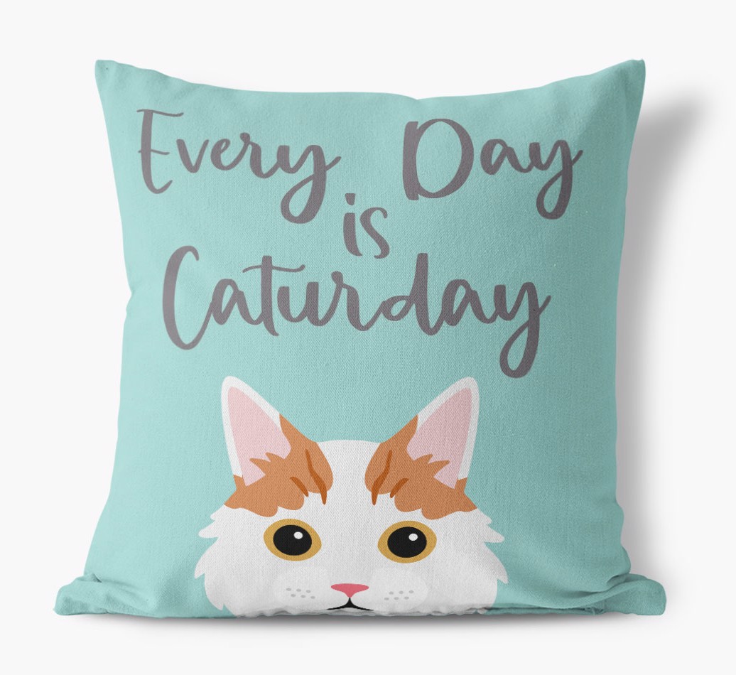 Everyday is Caturday: Personalised {breedCommonName} Canvas Cushion