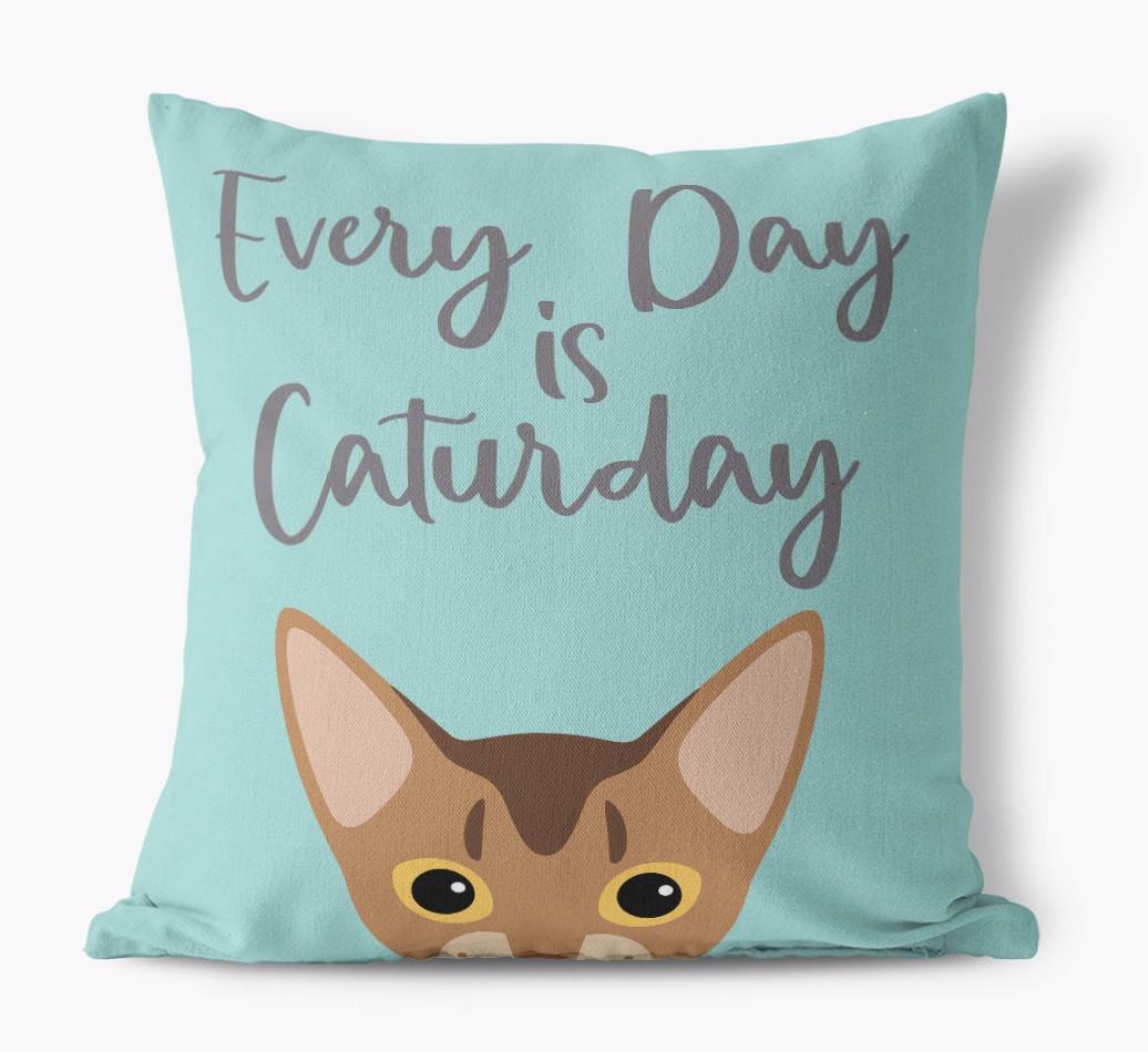Everyday is Caturday: Personalized {breedCommonName} Canvas Cushion