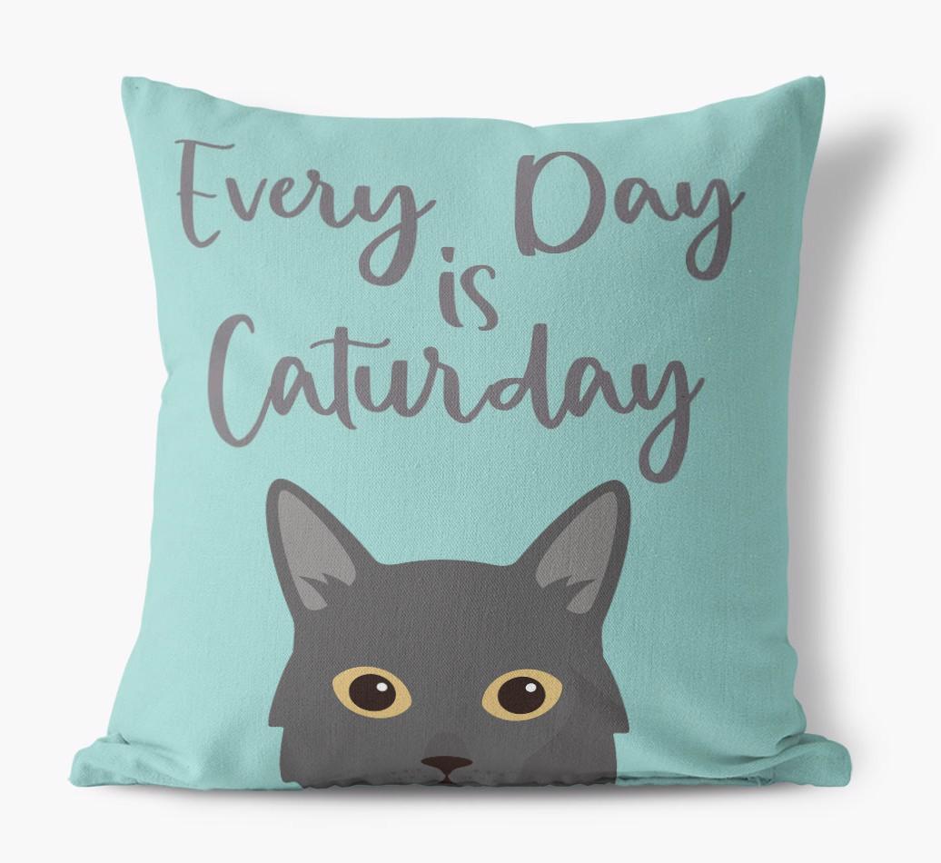 Everyday is Caturday: Personalized {breedCommonName} Canvas Cushion
