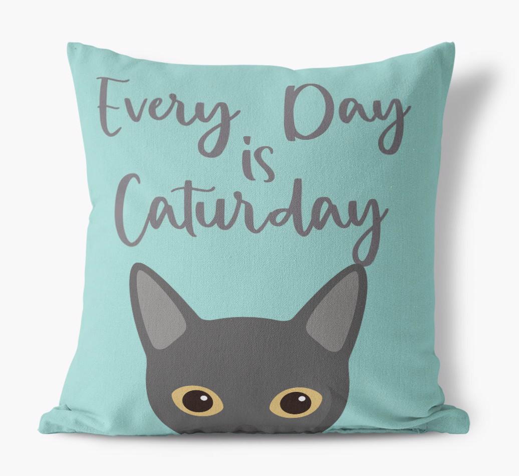 Everyday is Caturday: Personalized {breedCommonName} Canvas Cushion