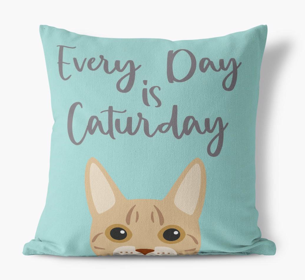 Everyday is Caturday: Personalized {breedCommonName} Canvas Cushion