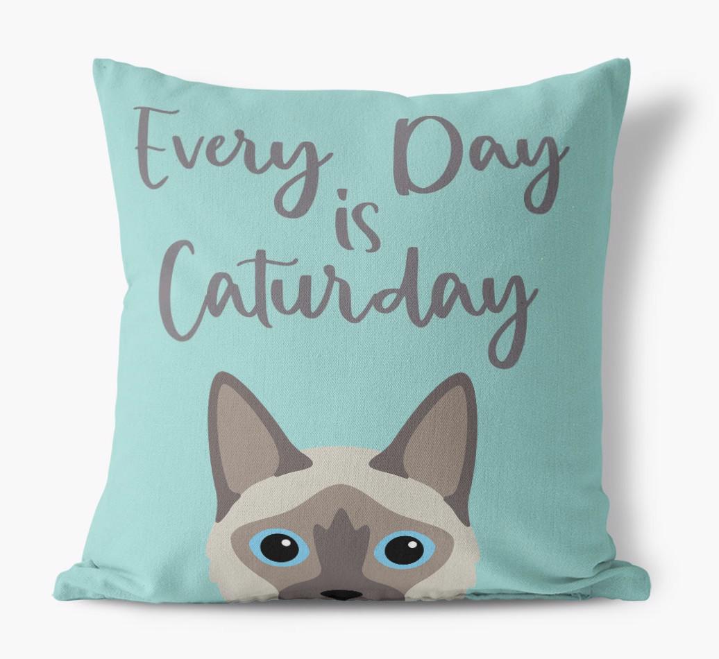 Everyday is Caturday: Personalized {breedCommonName} Canvas Cushion