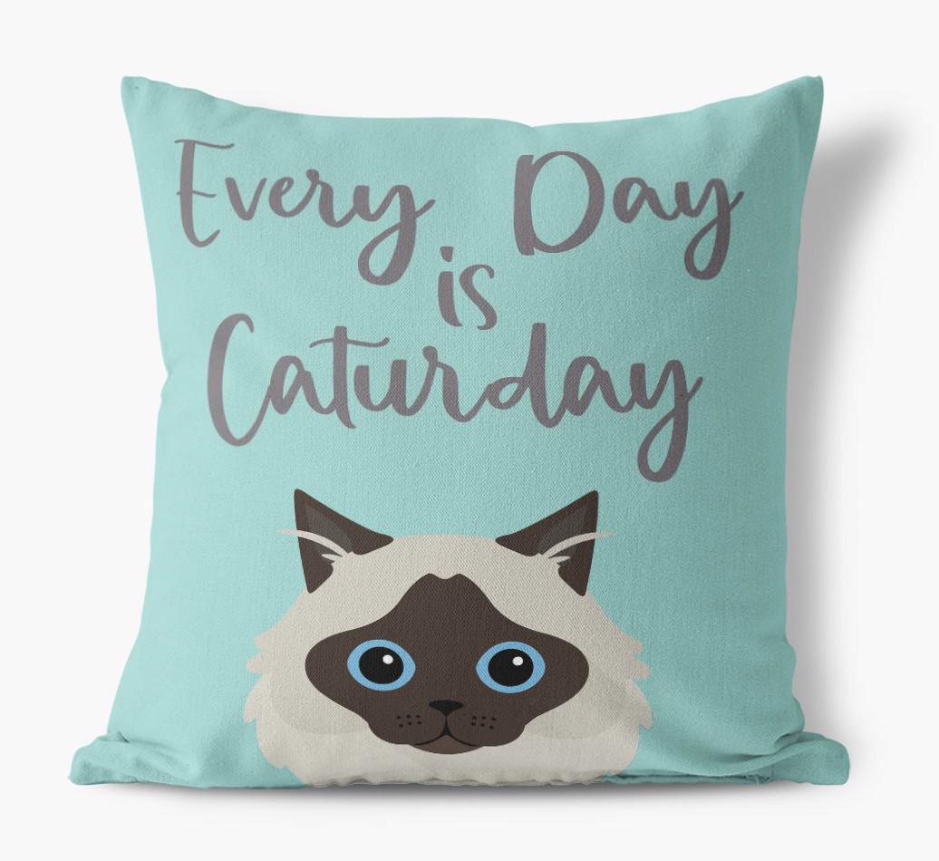 Everyday is Caturday: Personalized {breedCommonName} Canvas Cushion