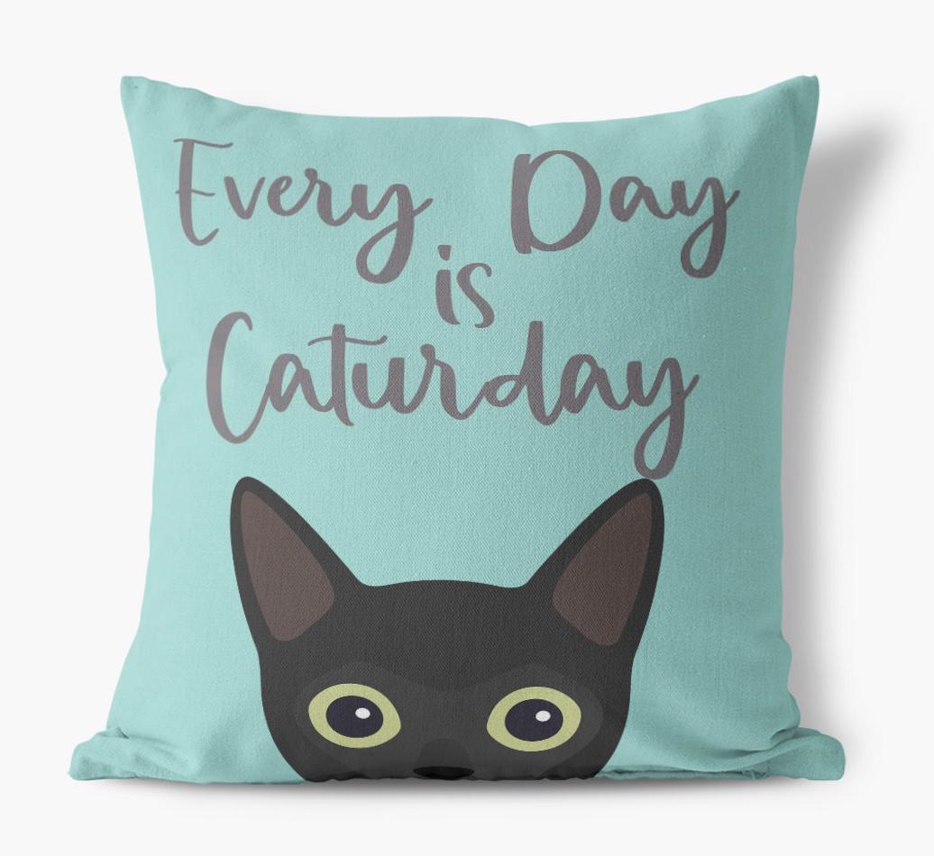 Everyday is Caturday: Personalized {breedCommonName} Canvas Cushion