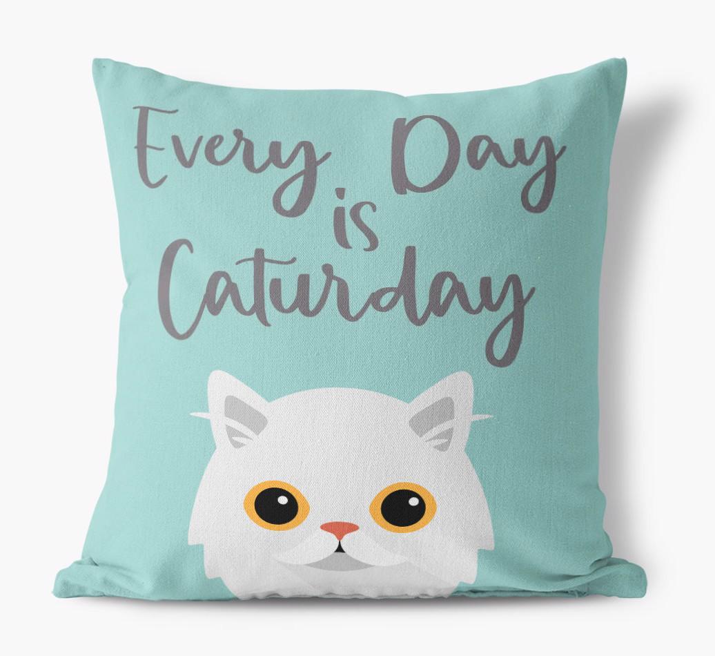Everyday is Caturday: Personalized {breedCommonName} Canvas Cushion