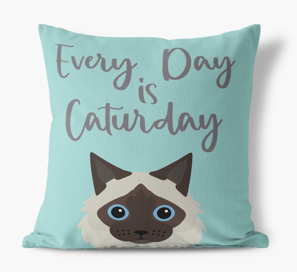 Everyday is Caturday: Personalized {breedCommonName} Canvas Cushion