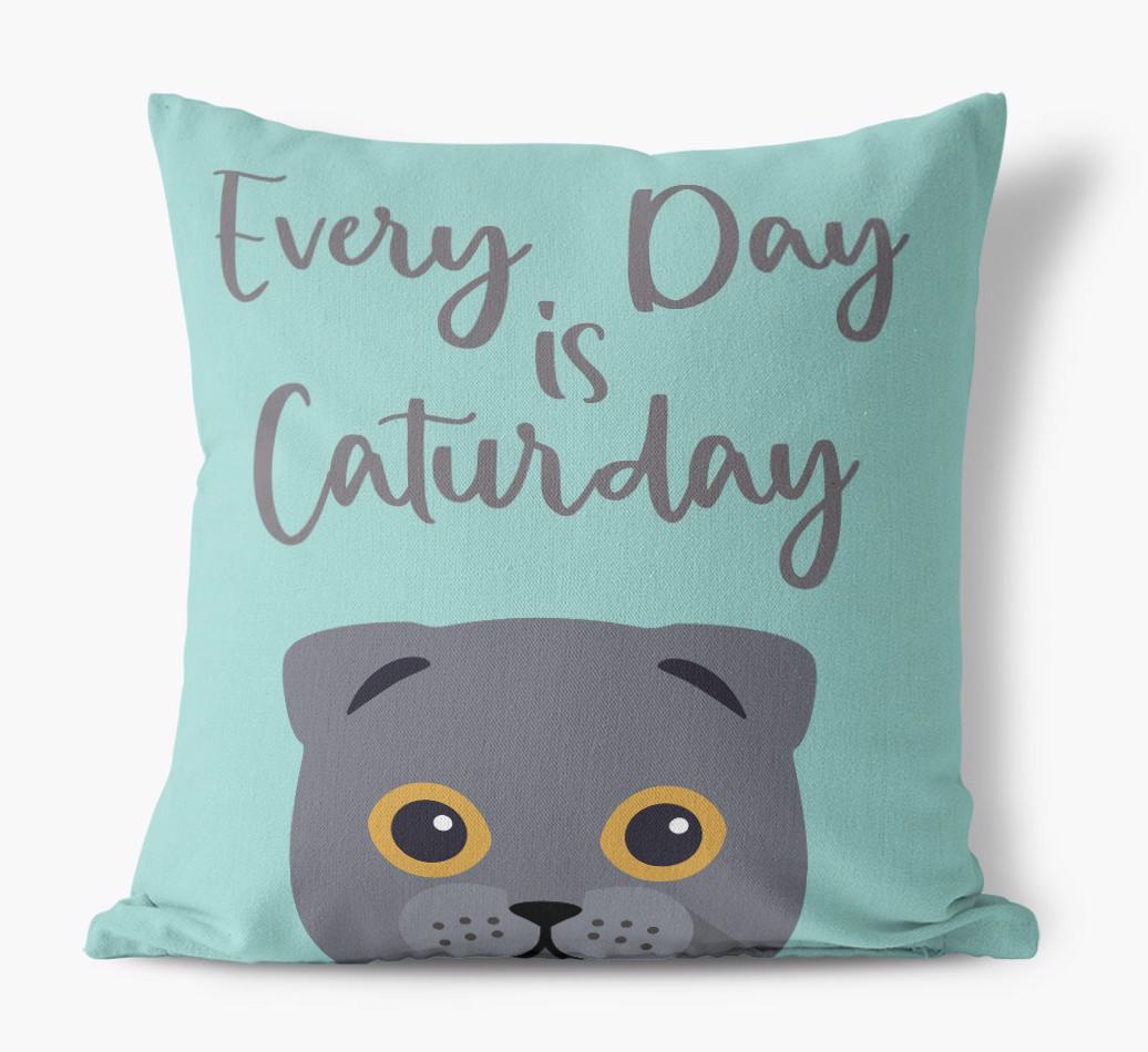 Everyday is Caturday: Personalized {breedCommonName} Canvas Cushion