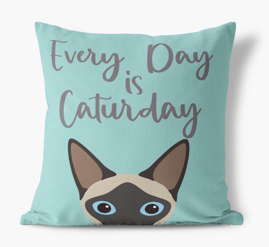 Everyday is Caturday: Personalized {breedCommonName} Canvas Cushion