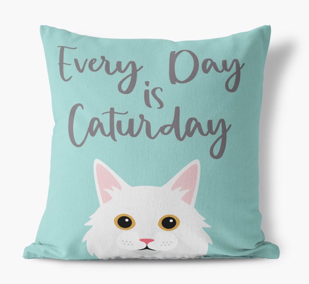 Everyday is Caturday: Personalized {breedCommonName} Canvas Cushion