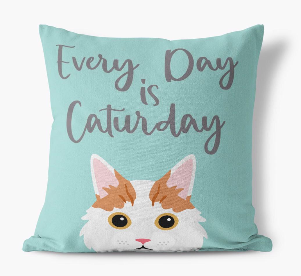 Everyday is Caturday: Personalized {breedCommonName} Canvas Cushion