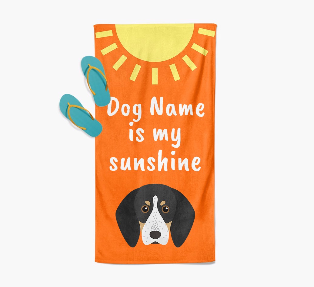 Personalised Pool Towel '{dogsName} is my Sunshine'