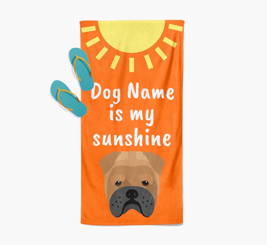 Personalised Pool Towel '{dogsName} is my Sunshine'