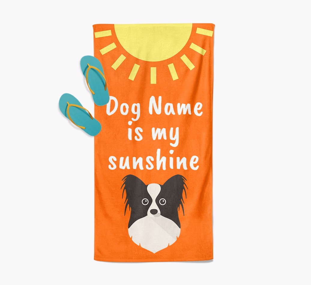 Personalised Pool Towel '{dogsName} is my Sunshine'