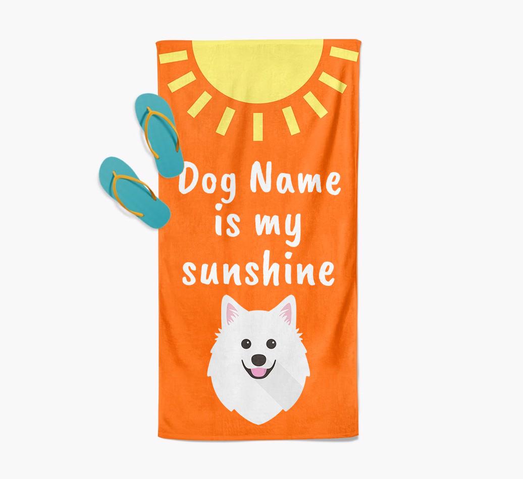 Personalised Pool Towel '{dogsName} is my Sunshine'
