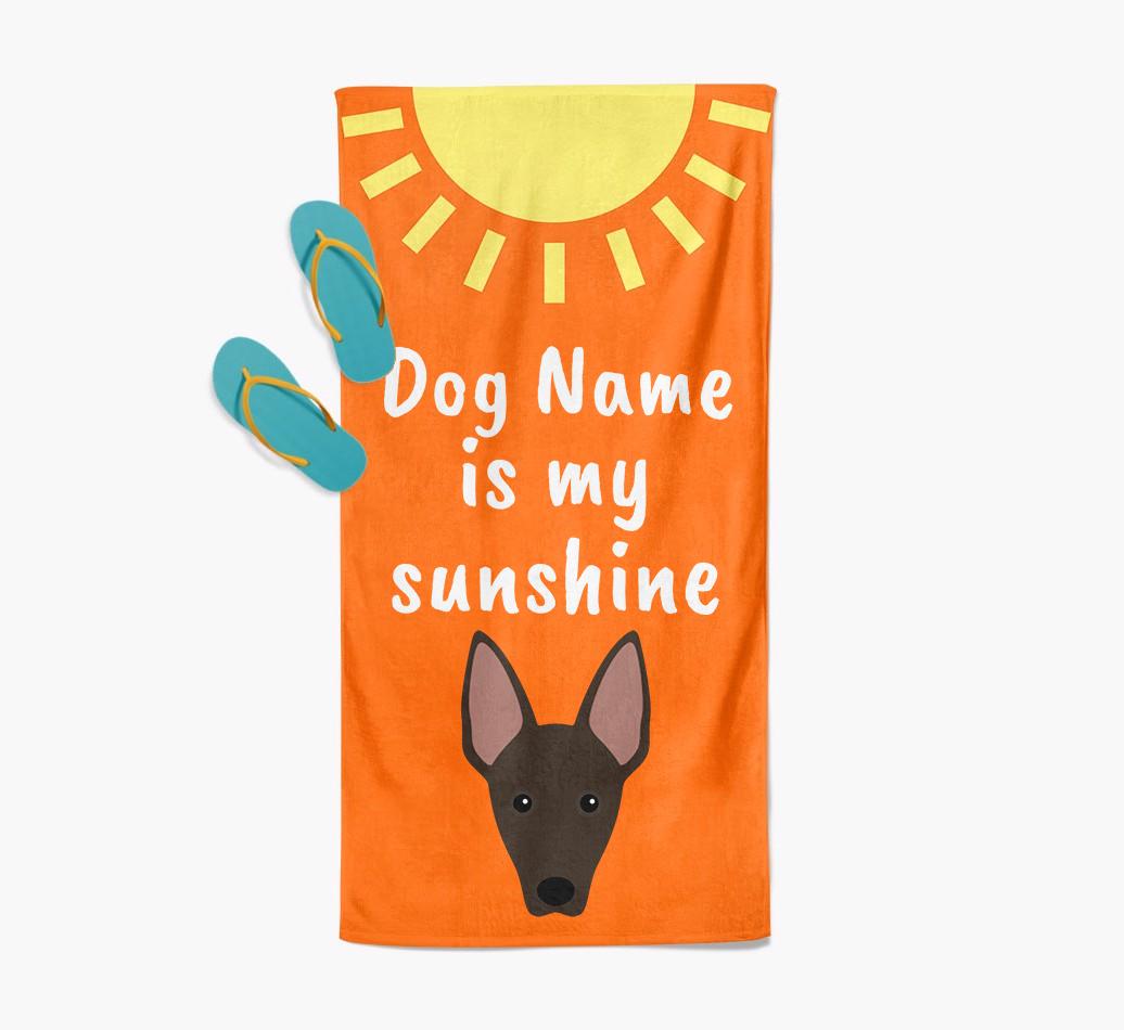 Personalised Pool Towel '{dogsName} is my Sunshine'