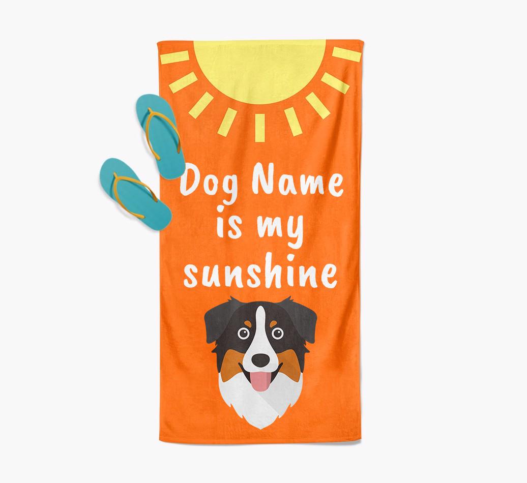 Personalised Pool Towel '{dogsName} is my Sunshine'