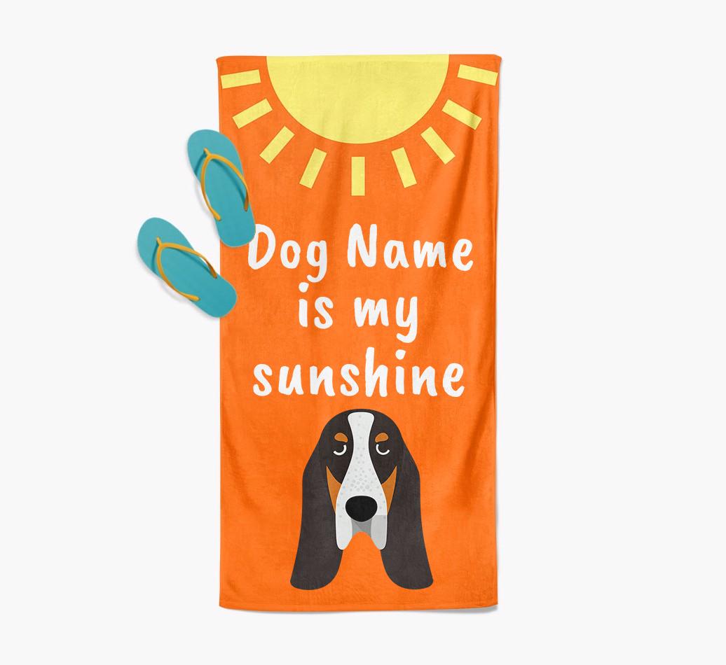 Personalised Pool Towel '{dogsName} is my Sunshine'