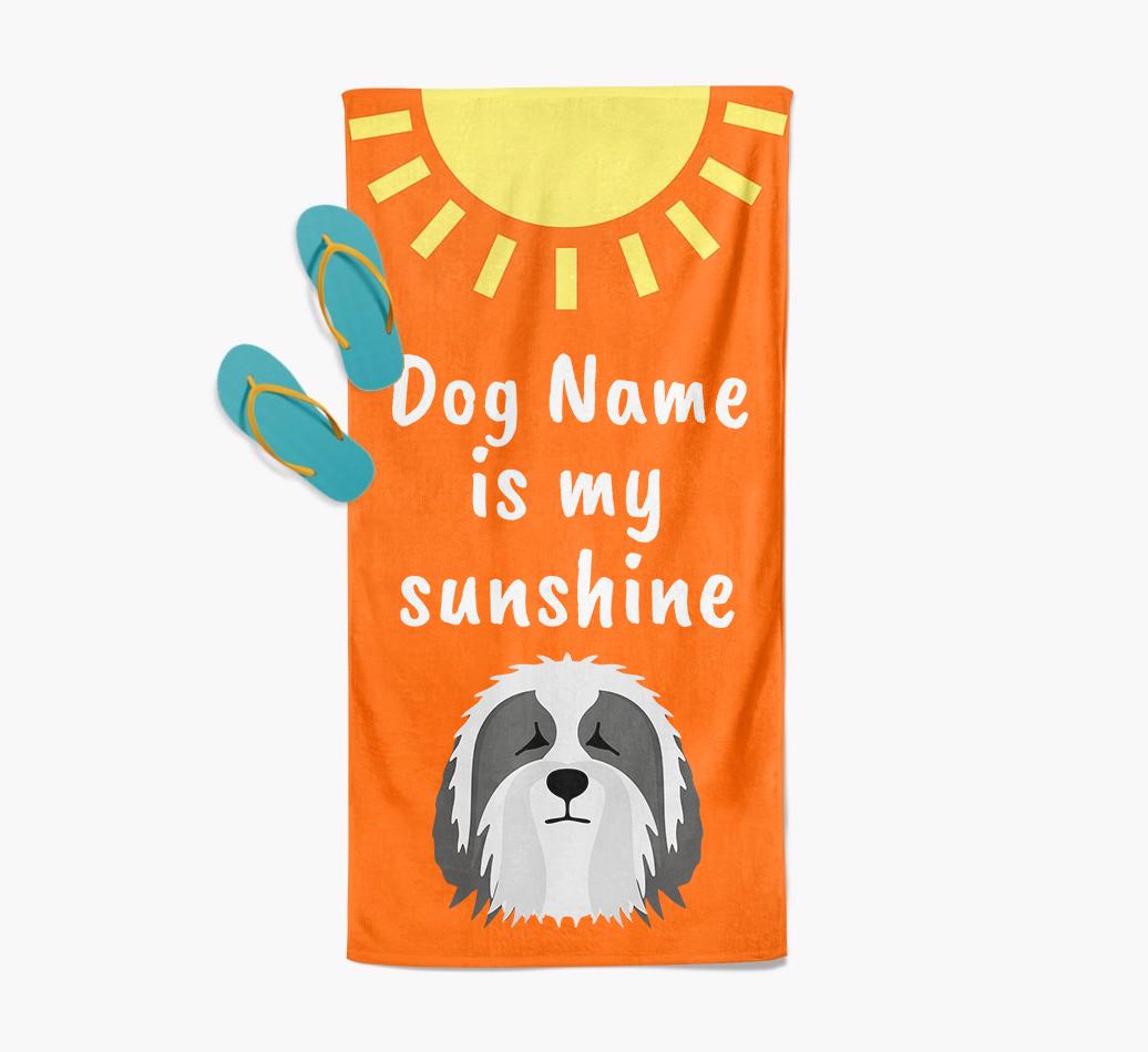 Personalised Pool Towel '{dogsName} is my Sunshine'